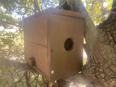 Squirrel House - Very Sturdy Outdoor Wooden Chipmunk Nesting Box To Gather Nuts Feeder (handmade with wood)