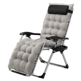 Infinity Zero Gravity Chair with Pad, Patio Chairs with Pillow and Utility Tray Adjustable Folding Recliner for Deck,Patio,Beach,Yard,Grey