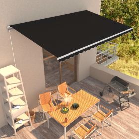Manual Retractable Awning 196.9"x118.1" Anthracite