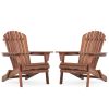 Wooden Outdoor Folding Adirondack Chair Set of 2 Wood Lounge Patio Chair for Garden,Garden, Lawn, Backyard, Deck, Pool Side, Fire Pit,Half Assembled,