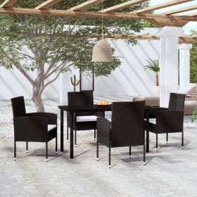 5 Piece Patio Dining Set Black