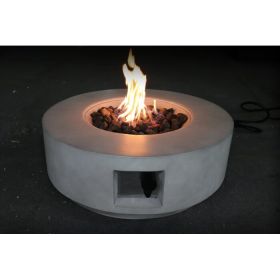 Living Source International 11" H x 30" W Fiber Reinforced Concrete Propane/Natural Gas Outdoor Fire Pit Table with Lid