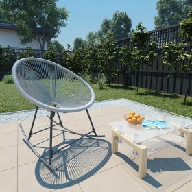 Outdoor Rocking Moon Chair Gray Poly Rattan