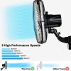 HealSmart 18 Inch Household Commercial Wall Mount Fan, 90 Degree Horizontal Oscillation, 5 Speed Settings, Black, 1-Pack