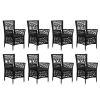 9 Piece Patio Dining Set Poly Rattan Black