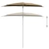 Garden Half Parasol with Pole 70.9"x35.4" Taupe