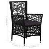 9 Piece Patio Dining Set Poly Rattan Black