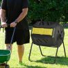 Tumbling Compost Bin Outdoor 360° Dual Chamber Rotating Composter 43 Gallon, Yellow