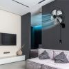 HealSmart 18 Inch Household Commercial Wall Mount Fan, 90 Degree Horizontal Oscillation, 5 Speed Settings, Black, 1-Pack