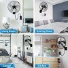 HealSmart 18 Inch Household Commercial Wall Mount Fan, 90 Degree Horizontal Oscillation, 5 Speed Settings, Black, 1-Pack