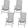 5 Piece Patio Dining Set with Folding Chairs Steel Anthracite