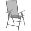 5 Piece Patio Dining Set with Folding Chairs Steel Anthracite