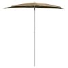 Garden Half Parasol with Pole 70.9"x35.4" Taupe