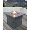 Living Source International 25" H Steel Outdoor Fire Pit Table with Lid ( Grey )