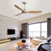 60 Inch Outdoor Ceiling Fan Without Light 3 Solid Wood Blade with DC Motor Remote Control