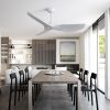 52 Inch Indoor Wood Ceiling Fan With 3 Solid Wood Blades Remote Control Reversible DC Motor For Home
