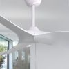 52 Inch Indoor Wood Ceiling Fan With 3 Solid Wood Blades Remote Control Reversible DC Motor For Home