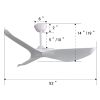 52 Inch Indoor Wood Ceiling Fan With 3 Solid Wood Blades Remote Control Reversible DC Motor For Home