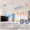 52 Inch Indoor Wood Ceiling Fan With 3 Solid Wood Blades Remote Control Reversible DC Motor For Home