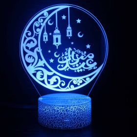3D Small Night Lamp LED Colorful Touch Remote Control Vision Lamp USB Bedside Table Lamp (Option: Black base touch+16 colors-MY2674)