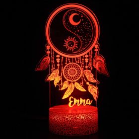 3D Small Night Lamp LED Colorful Touch Remote Control Vision Lamp USB Bedside Table Lamp (Option: Black base touch+16 colors-MY2521)