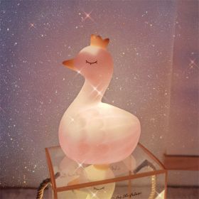 Cartoon Luminous Night Market Stall Led Small Night Lamp Christmas Gift (Option: Swan Pink)