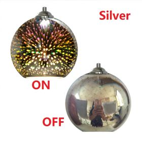 3D Ball Glass Chandelier Creative Colorful (Option: Silver Excluding Bulb-Diameter 15cm)