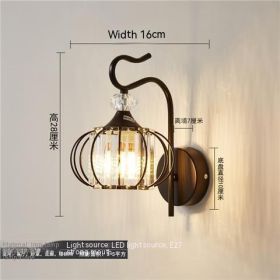 Eye Protection Wall Lamp Simple Modern Stair Aisle Living Room Wall Lamp (Option: Lamp With Switch-Down Black)
