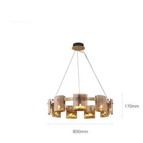 Modern Simple Glass Living Room Chandelier Bedroom Study Personality (Option: 9heads Amber-White light)