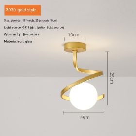 Aisle Corridor Simple Modern Creative Balcony Ceiling Lamp (Option: 3030 Golden-Monochrome Warm Light 9W)