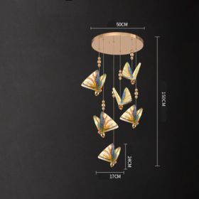 Butterfly Chandelier Bedside Enamelled Dining Hall Staircase (Option: Colorful 6head disc-Neutral light)