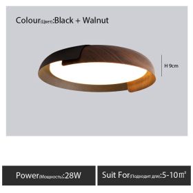 Original Wood Grain Master Bedroom Study Ceiling Light (Option: Black Walnut-46cm-Warm light)