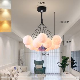 Bedroom Chandelier Nordic Lamps Creative Moon Bubble Lights (Option: Black 13pcs-Color ball 12cm)