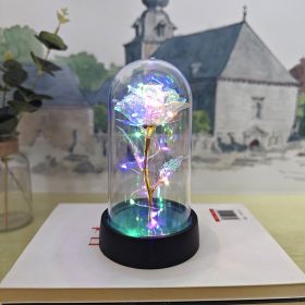 Glass Cover Small Night Lamp (Option: Colorful Gold Colored Lights)