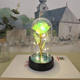 Glass Cover Small Night Lamp (Option: Emerald Green Warm Lights)