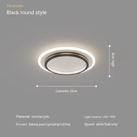 Modern Led Ceiling Light Cloakroom Bedroom Aisle (Option: Round Black-Light Changing)
