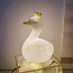 Cartoon Luminous Night Market Stall Led Small Night Lamp Christmas Gift (Option: Swan White)