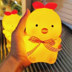 Cartoon Luminous Night Market Stall Led Small Night Lamp Christmas Gift (Option: Meow Chicken Pink Large)