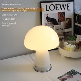 Home Fashion French Mushroom Table Lamp (Option: White-Three Speed Dimming-220V US)