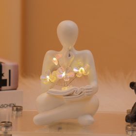 Silence Is The Golden Thinker Small Night Lamp Bouquet Handmade Ornaments (Option: Focus On Small Night Lamp)