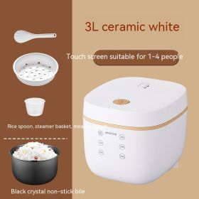 Intelligent Multi-function Rice Cooker For Home Use (Option: White-3L Black Crystal Inner-EU)