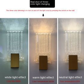 Modern Simple And Light Luxury Crystal Wall Lamp (Option: Large Three Colors)