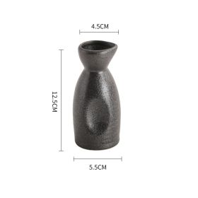 Creative Japanese Household Ceramic Baijiu Pot (Option: Black-Small)
