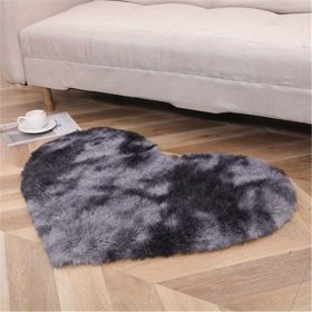 1pc, Tie-dye Silk Wool Area Rug, Plush Carpet, PV Velvet Floor Mat, 27.56*31.5inch (Color: Tie-dye Dark Gray)