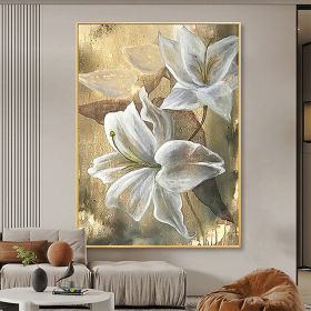 Hand Painted Oil Paintings Hand Painted High quality Flowers Contemporary Modern Rolled Canvas Living Room Hallway Luxurious Decorative Painting (size: 50X70cm)