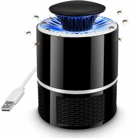 Electric UV Mosquito Killer Lamp Outdoor Indoor Fly Bug Insect Zapper Trap USB (Color: Black)