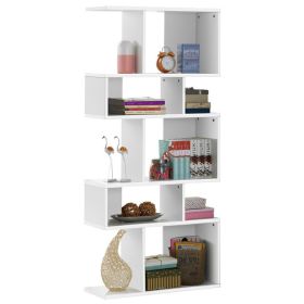 5 Cubes Ladder Shelf Corner Bookshelf Display Rack Bookcase (Color: White)