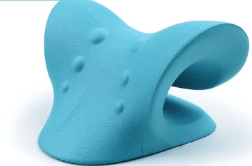 Neck and Shoulder Relaxer, Cervical Traction Device for TMJ Pain Relief and Cervical Spine Alignment, Chiropractic Pillow Neck Stretcher (Color: Blue)