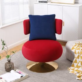Swivel Accent Chair Armchair, Round Barrel Chair in Fabric for Living Room Bedroom (Color: as Pic)