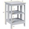 2 Pieces 3-Tier Nightstand with Reinforced Bars and Stable Structure